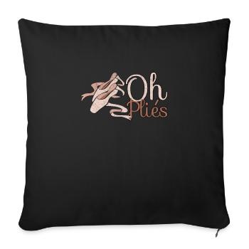 Ballet Ballerine Pole Dancer Line Dance Tap Dance - Housse de coussin décorative 45 x 45 cm - noir - Devant