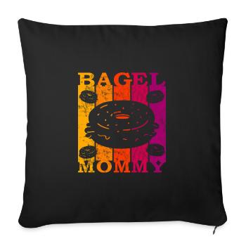 Bagel Mommy - Sofa pillowcase 17,3'' x 17,3'' (45 x 45 cm) - black - Front