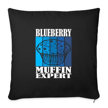 Expert en muffins aux bleuets - Housse de coussin décorative 45 x 45 cm - noir - Devant