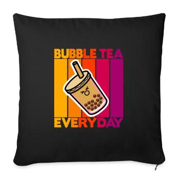 Bubble Tea tous les jours - Housse de coussin décorative 45 x 45 cm - noir - Devant