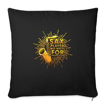Saxophone Sax Player Jazz Music Woodwind Instruments - Sofa pillowcase 17,3'' x 17,3'' (45 x 45 cm) - black - Front