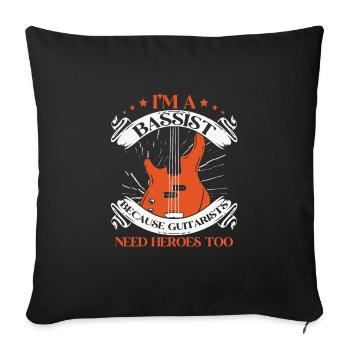 Guitare Basse Basse Instrument - Housse de coussin décorative 45 x 45 cm - noir - Devant