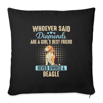 Beagle Hund - Sofakissenbezug 45 x 45 cm - Schwarz - Vorne