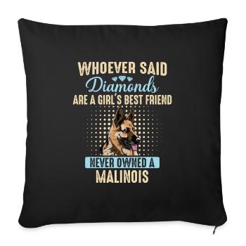 Malinois Hund - Sofakissenbezug 45 x 45 cm - Schwarz - Vorne