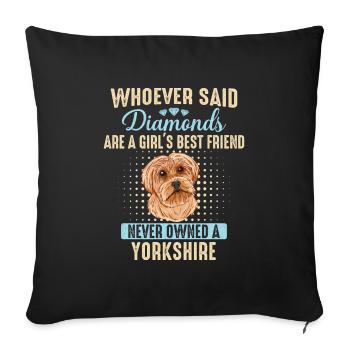 Chien Yorkshire Terrier - Housse de coussin décorative 45 x 45 cm - noir - Devant