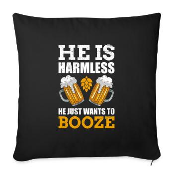 Der will nur Bier Herren Biertrinker - Sofakissenbezug 45 x 45 cm - Schwarz - Vorne