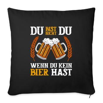 Biertrinker Männer Bier - Sofakissenbezug 45 x 45 cm - Schwarz - Vorne