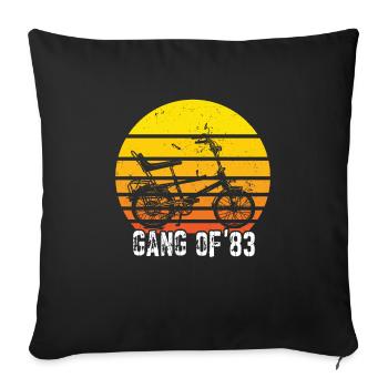 Bonanzarad Bonanza Bike Hipster Geburtstag 1980 - Sofakissenbezug 45 x 45 cm - Schwarz - Vorne