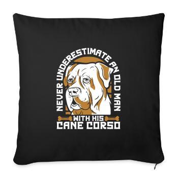 Cane Corso Dog - Sofa pillowcase 17,3'' x 17,3'' (45 x 45 cm) - black - Front