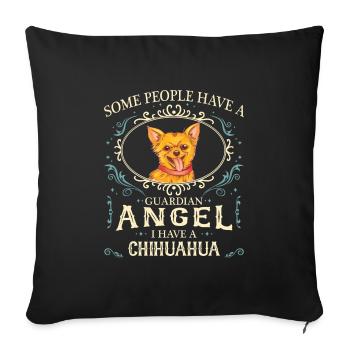 Chien Chihuahua - Housse de coussin décorative 45 x 45 cm - noir - Devant