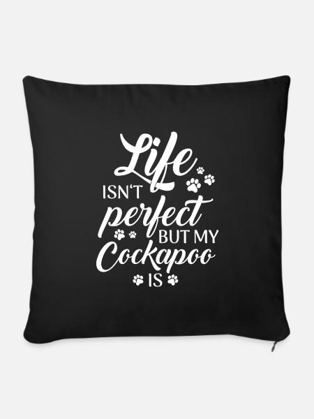 Cockapoo Hund - Sofakissenbezug 45 x 45 cm - Schwarz