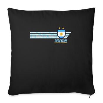 Argentina Albiceleste Football Fan Jersey - Sofa pillowcase 17,3'' x 17,3'' (45 x 45 cm) - black - Front