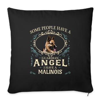 Malinois Dog - Sofa pillowcase 17,3'' x 17,3'' (45 x 45 cm) - black - Front