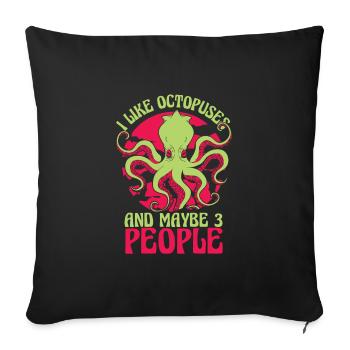 Octopus Octopus Cuttlefish Animal - Sofa pillowcase 17,3'' x 17,3'' (45 x 45 cm) - black - Front
