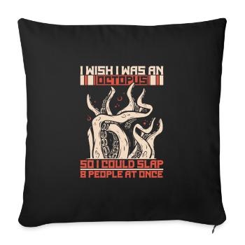 Octopus Octopus Cuttlefish Animal - Sofa pillowcase 17,3'' x 17,3'' (45 x 45 cm) - black - Front