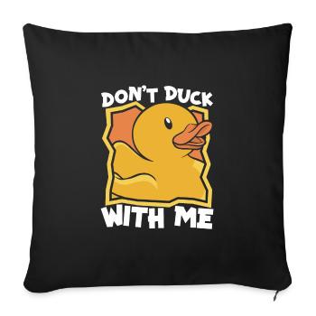 Canards en caoutchouc Salle de bain Canard jaune - Housse de coussin décorative 45 x 45 cm - noir - Devant