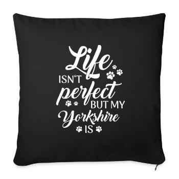 Chien Yorkshire Terrier - Housse de coussin décorative 45 x 45 cm - noir - Devant