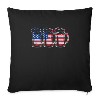 USA Beer Independence Day Buveur de bière - Housse de coussin décorative 45 x 45 cm - noir - Devant