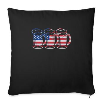 USA Beer Independence Day Buveur de bière - Housse de coussin décorative 45 x 45 cm - noir - Devant