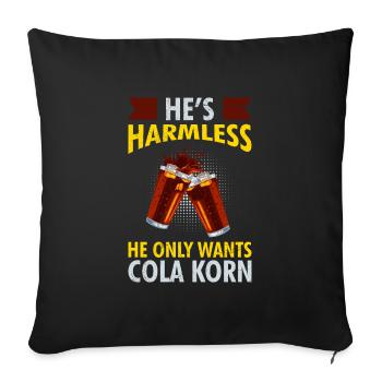 Der will nur Cola Korn saufen Festival Malle - Sofakissenbezug 45 x 45 cm - Schwarz - Vorne