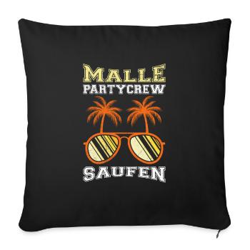 Malle Party Crew Mallorca Party Holiday - Sofa pillowcase 17,3'' x 17,3'' (45 x 45 cm) - black - Front