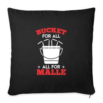 Eimer für Malle alle für Malle Malle Crew - Sofakissenbezug 45 x 45 cm - Schwarz - Vorne
