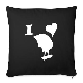 Real Wingfoil Love - Sofa pillowcase 17,3'' x 17,3'' (45 x 45 cm) - black - Front