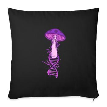 Champignons recueillent l’ADN Champignon cueilleur de champignons - Housse de coussin décorative 45 x 45 cm - noir - Devant