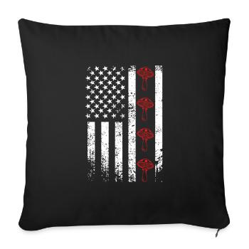 Mushroom Picker USA US Mushroom - Housse de coussin décorative 45 x 45 cm - noir - Devant