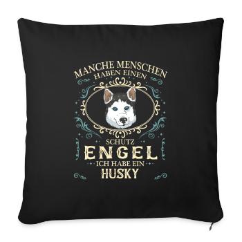Husky Siberian Husky Hund Hundehalter - Sofakissenbezug 45 x 45 cm - Schwarz - Vorne