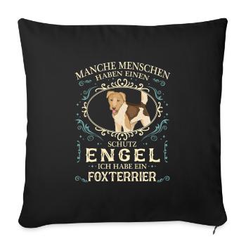 Foxterrier Fox Terrier Hund Hundehalter - Sofakissenbezug 45 x 45 cm - Schwarz - Vorne