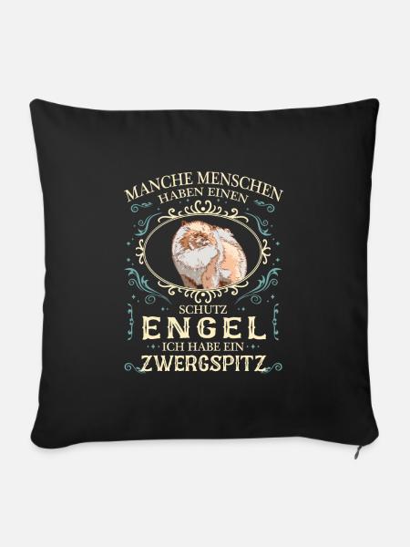 Zwergspitz Hund Pomeranian Hundehalter Hunde - Sofakissenbezug 45 x 45 cm - Schwarz