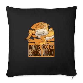 Dragon barbu Bartagamen Pogona - Housse de coussin décorative 45 x 45 cm - noir - Devant