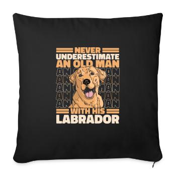 Labrador Hund - Sofakissenbezug 45 x 45 cm - Schwarz - Vorne