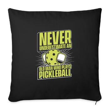 Pickleball Pickleballer Sport - Housse de coussin décorative 45 x 45 cm - noir - Devant