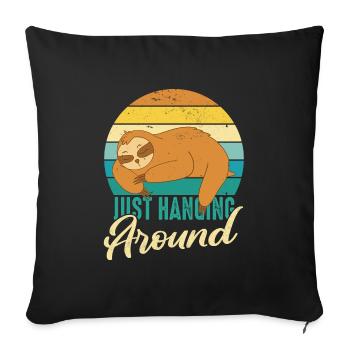 Paresseux Paresseux Sommeil Paresseux - Housse de coussin décorative 45 x 45 cm - noir - Devant