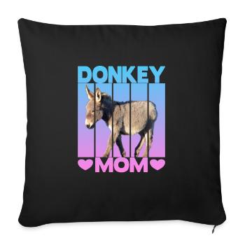 Maman âne - Housse de coussin décorative 45 x 45 cm - noir - Devant