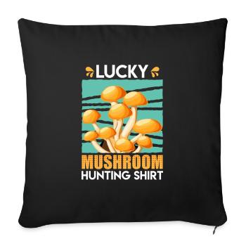 Cueilleur de champignons Lucky Mushroom Hunting - Housse de coussin décorative 45 x 45 cm - noir - Devant