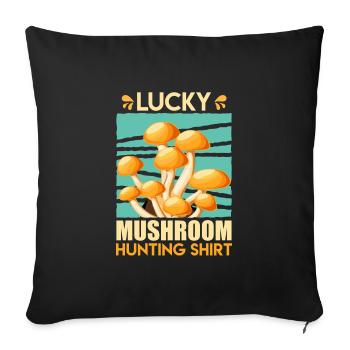 Cueilleur de champignons Lucky Mushroom Hunting - Housse de coussin décorative 45 x 45 cm - noir - Devant