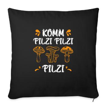 Come Mushroom Mushroom Mushroom Mushroom Picker - Sofa pillowcase 17,3'' x 17,3'' (45 x 45 cm) - black - Front