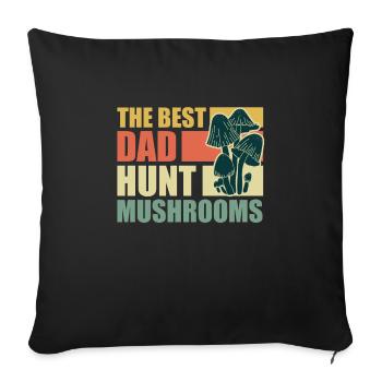 Cueilleur de champignons Papa - Housse de coussin décorative 45 x 45 cm - noir - Devant