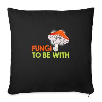 Champignons à être avec la cueillette des champignons - Housse de coussin décorative 45 x 45 cm - noir - Devant