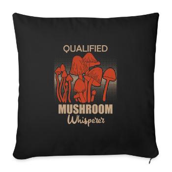 Cueillette de pieux de cueillette de champignons qualifiée - Housse de coussin décorative 45 x 45 cm - noir - Devant