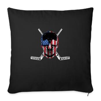 Joueurs de hockey sur glace hockey sur glace hockey usa - Housse de coussin décorative 45 x 45 cm - noir - Devant