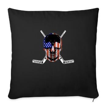Joueurs de hockey sur glace hockey sur glace hockey usa - Housse de coussin décorative 45 x 45 cm - noir - Devant