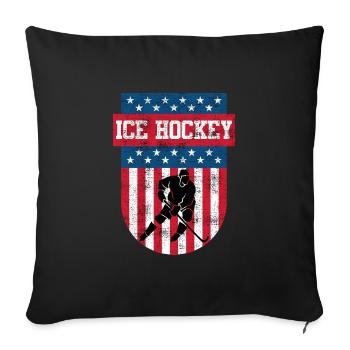 Hockey sur glace USA Joueurs de hockey sur glace - Housse de coussin décorative 45 x 45 cm - noir - Devant