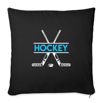 Hockey Hockey sur glace - Housse de coussin décorative 45 x 45 cm - noir - Devant