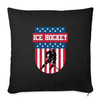 Hockey sur glace USA Joueurs de hockey sur glace - Housse de coussin décorative 45 x 45 cm - noir - Devant