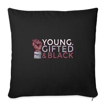 Jeune surdoué Histoire des Noirs Juneteenth Melanin - Housse de coussin décorative 45 x 45 cm - noir - Devant