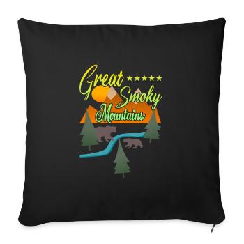 Ours des Great Smoky Mountains - Housse de coussin décorative 45 x 45 cm - noir - Devant
